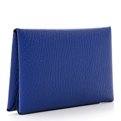 Hermes Chevre Mysore Calvi Duo Card Case Bleu Electrique 3 of 7