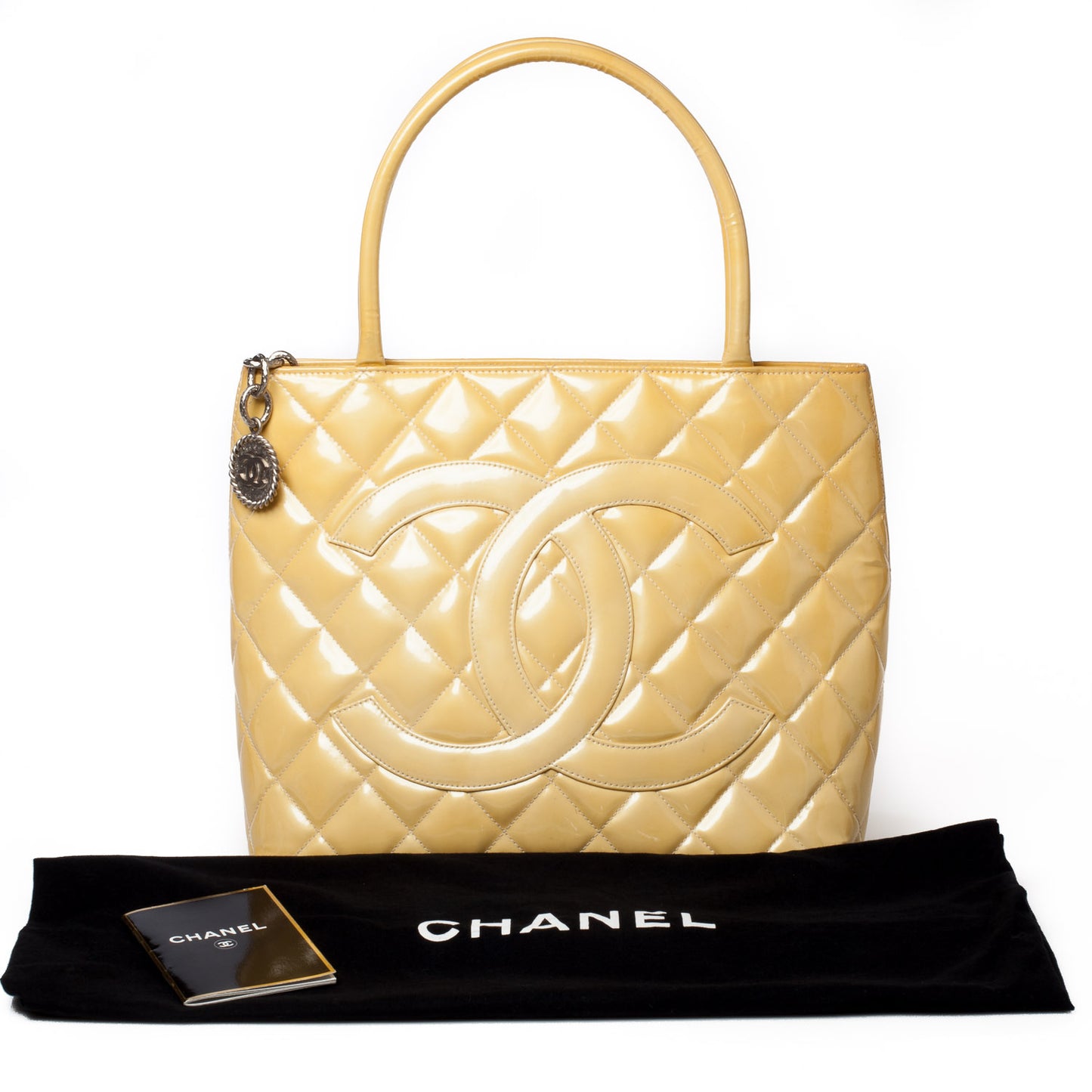 Patent Medallion Tote Yellow