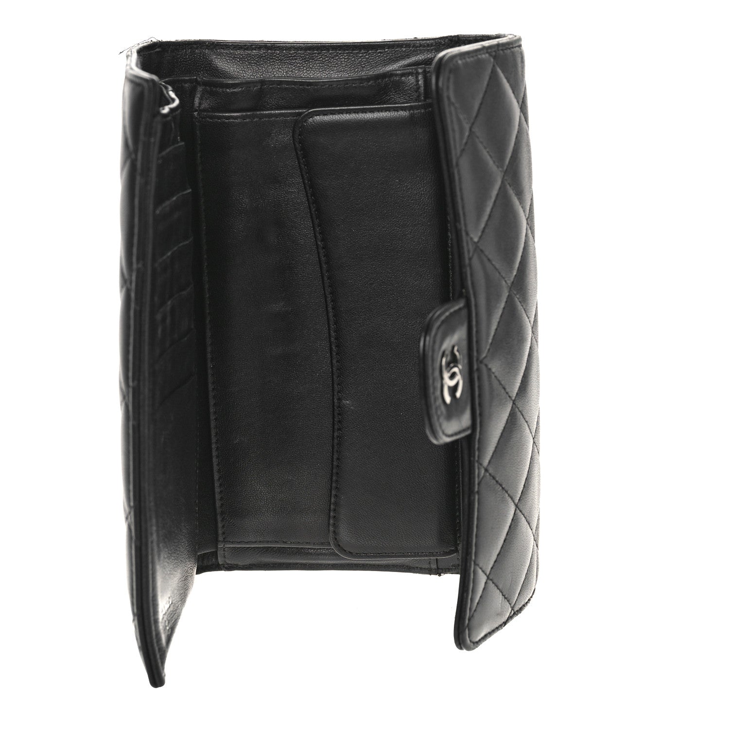 Chanel Lambskin Quilted Large Flap Wallet Black 5 of 13