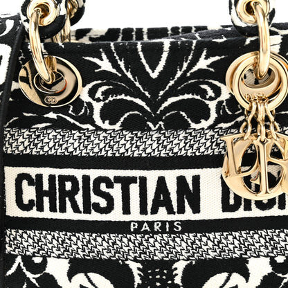 Christian Dior Canvas Petites Fleurs Embroidered Mini Lady D-Lite Black White 7 of 10