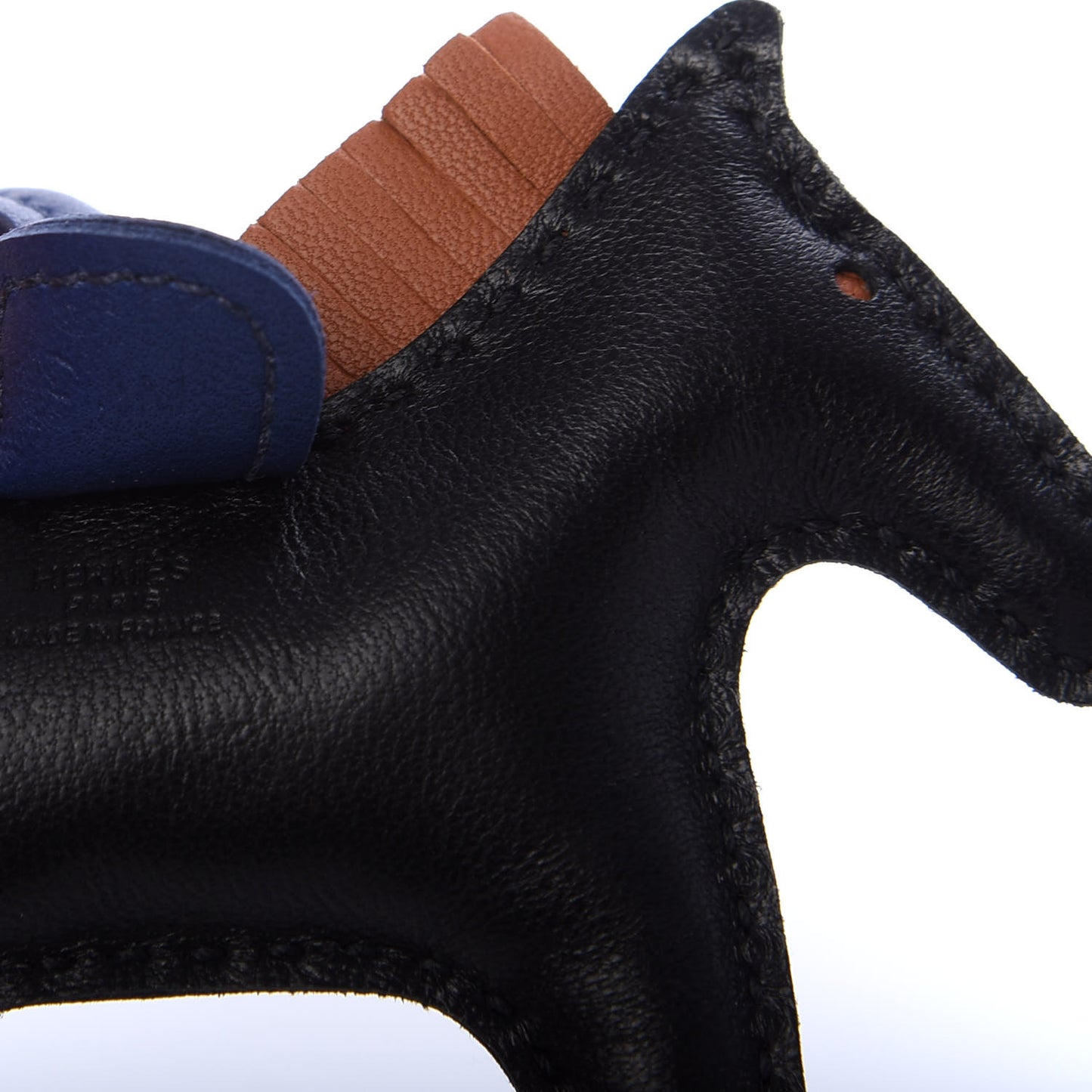 Milo Lambskin Grigri Rodeo Horse Bag Charm PM Black Bleu Saphir Gold