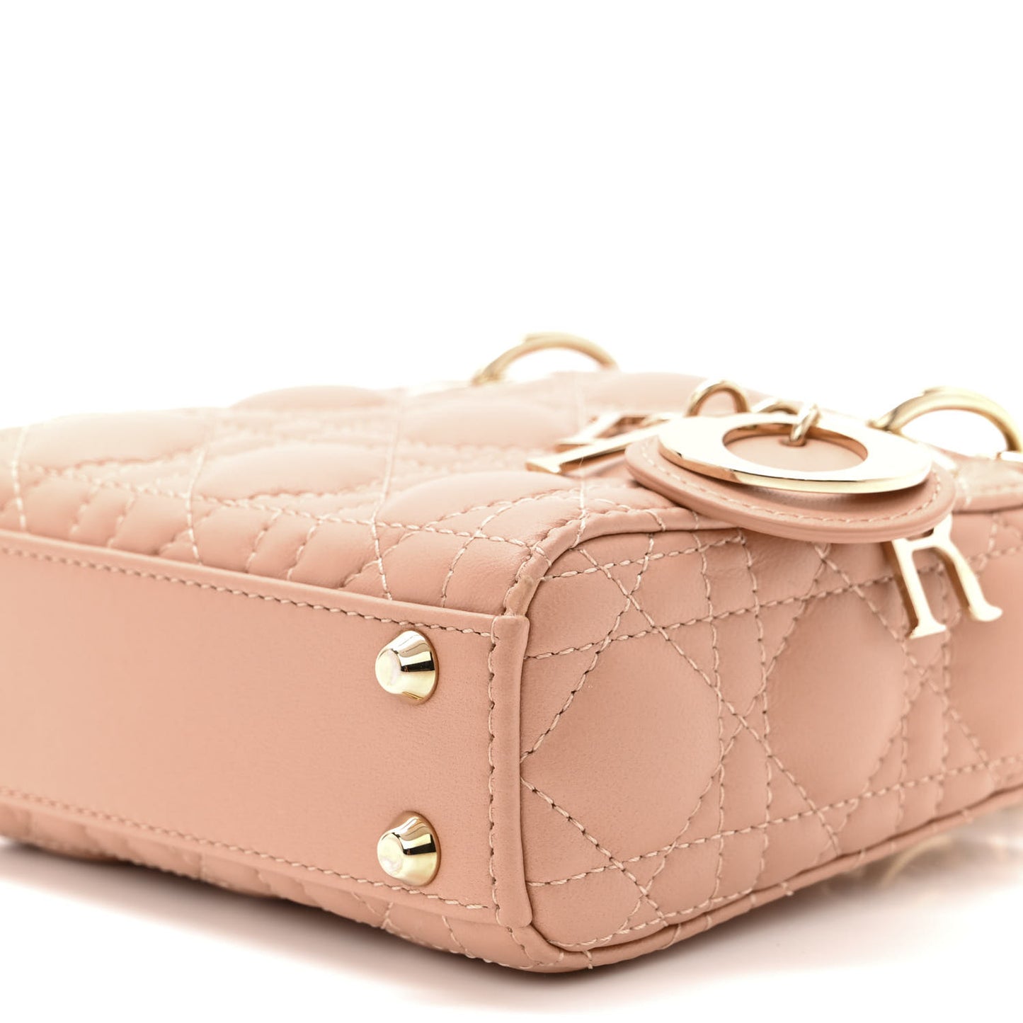 Lambskin Cannage Micro Lady Dior Rose Des Vents