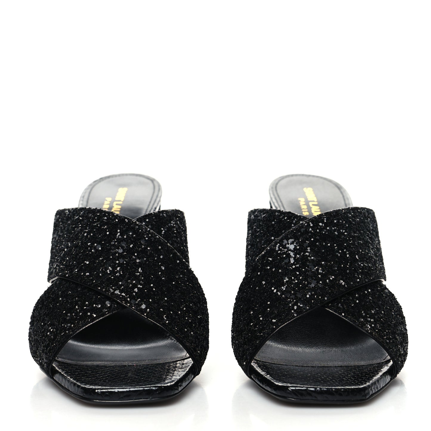 Glitter LouLou 70 Mule Sandals 40.5 Black