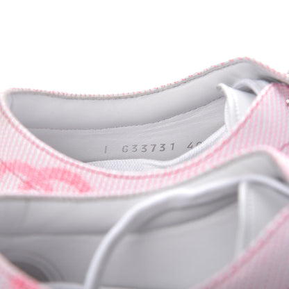 Chanel Embroidered Calfskin Womens CC Sneakers 40 White Fluo Pink 9 of 10