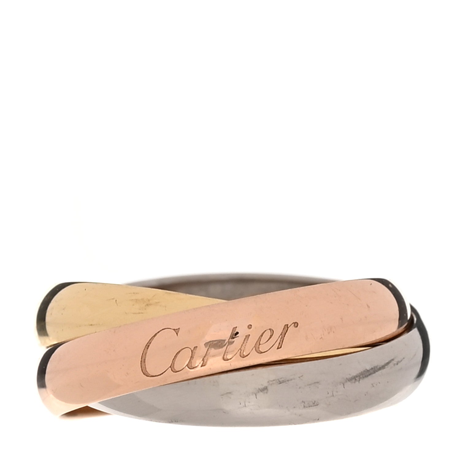 Cartier 18K Pink Yellow White Gold Classic Trinity Ring 51 5.75 1 of 5