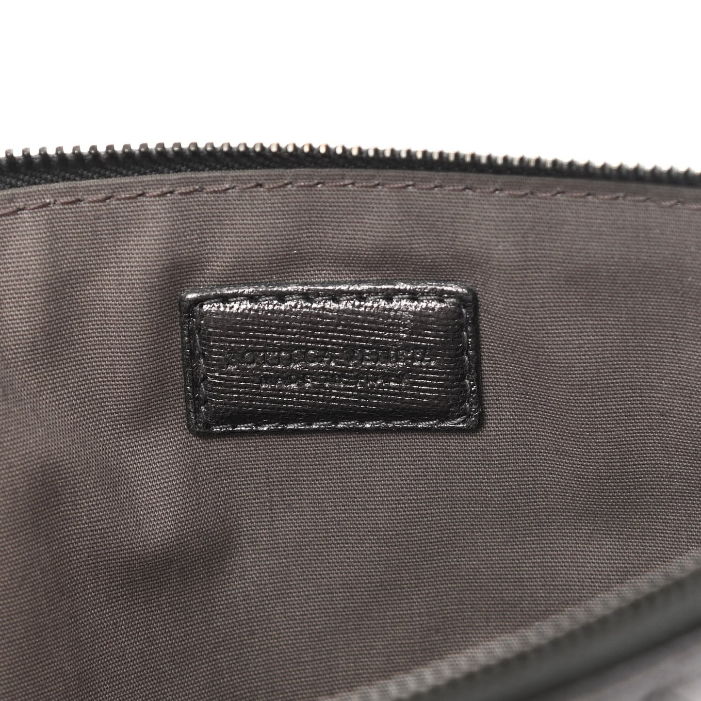 Nappa Intrecciato Flat Zip Biletto Pouch Light Grey
