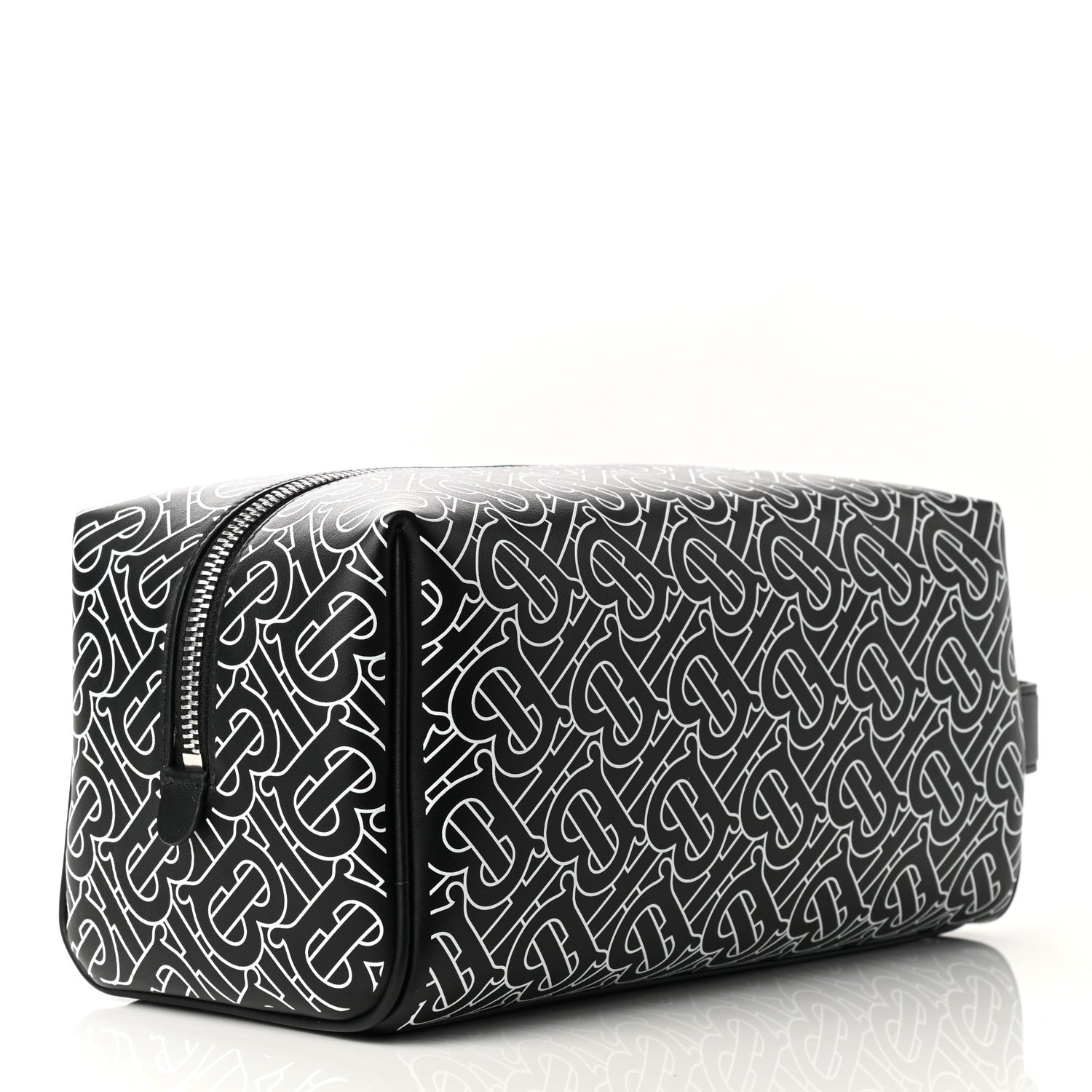 Burberry Calfskin Monogram Washbag Black White 3 of 8