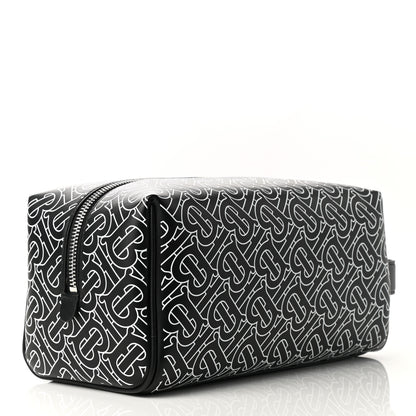 Burberry Calfskin Monogram Washbag Black White 3 of 8
