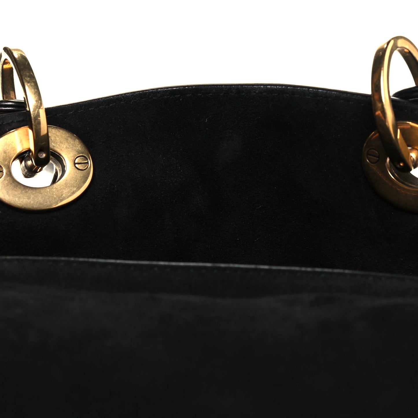 Calfskin Cannage Studded Medium Supple Lady Dior Black