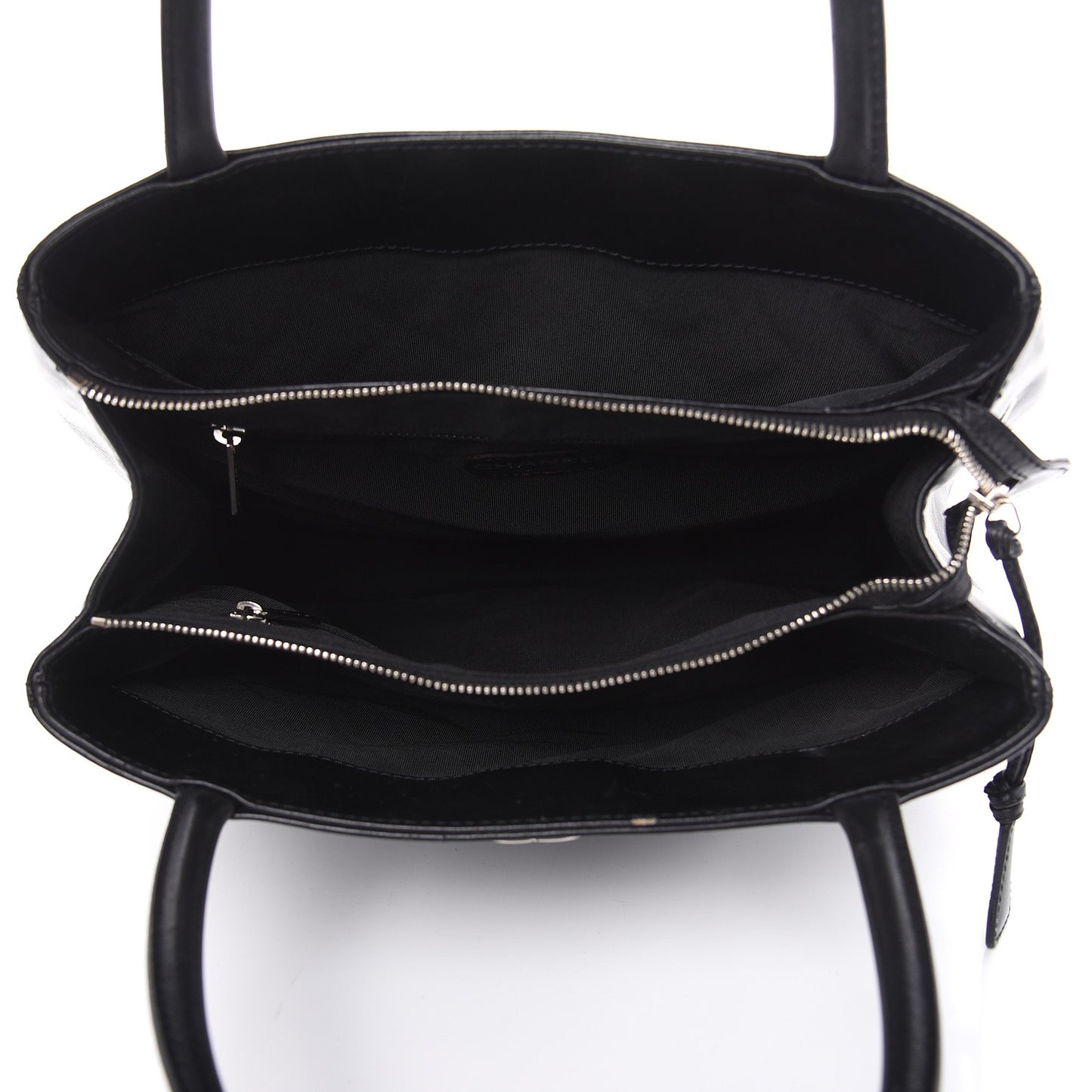 Calfskin Quilted CC Shopping Tote Black
