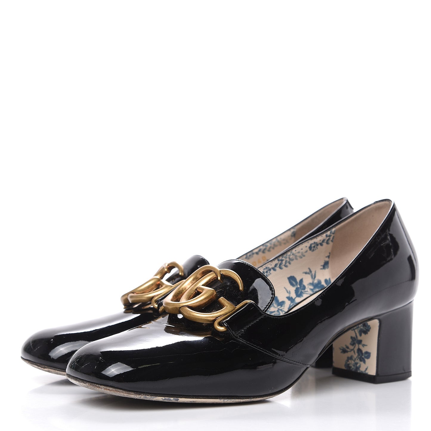 Vernice GG Victoire 55mm Loafer Pumps 39 Black