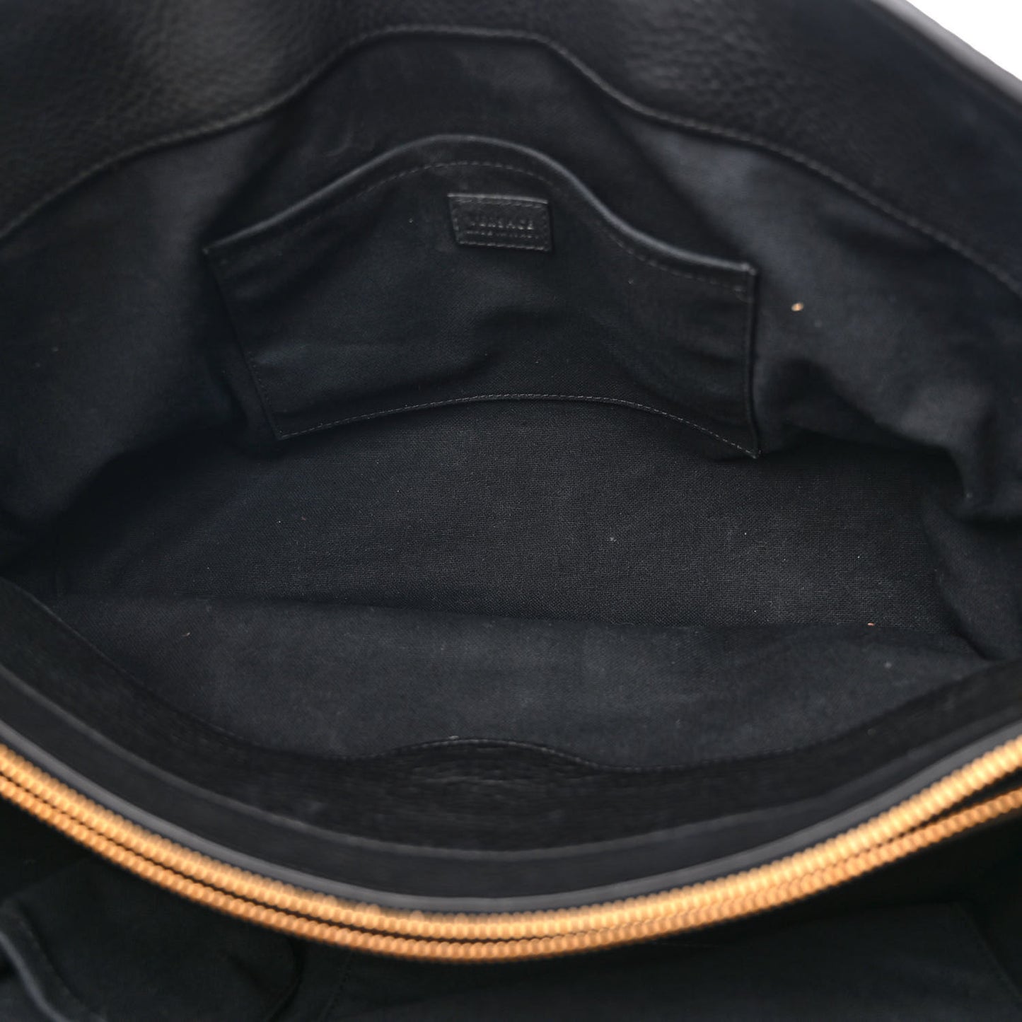 Grained Calfskin La Medusa Shopping Tote Black