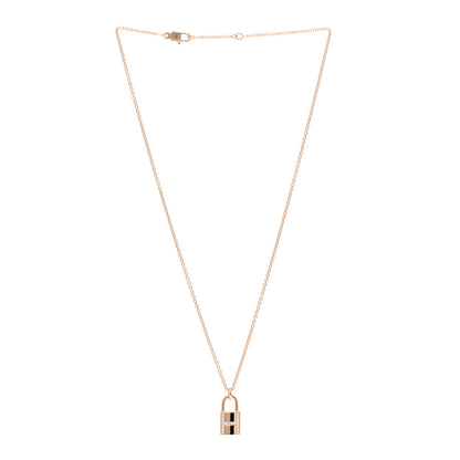 Hermes 18K Rose Gold Diamond Amulettes Cadenas Pendant Necklace 3 of 5
