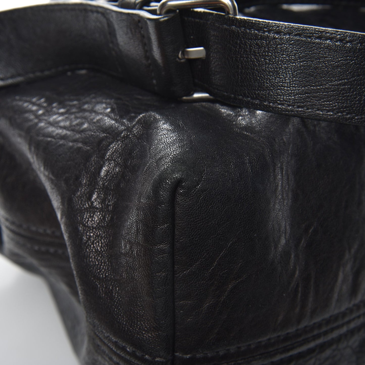Goatskin Madras Convertible Tote Nero Black