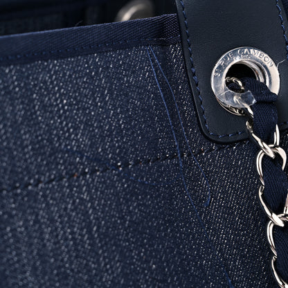 Chanel Denim Medium Deauville Tote Blue Orange 12 of 12