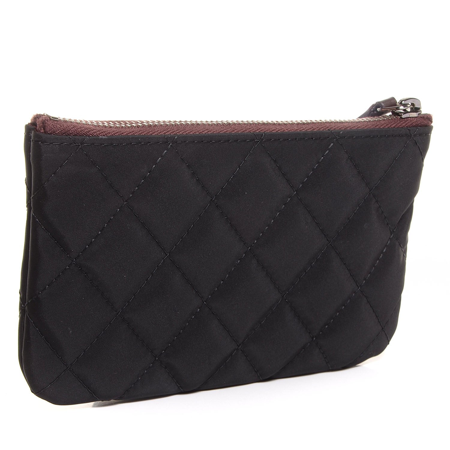 Chanel Nylon Quilted Cocoon Cosmetic Pouch Black 3 of 8