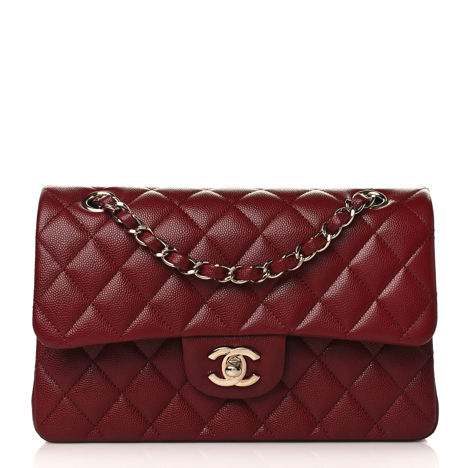 Chanel Caviar Quilted Small Double Flap Burgundy 1 of 10