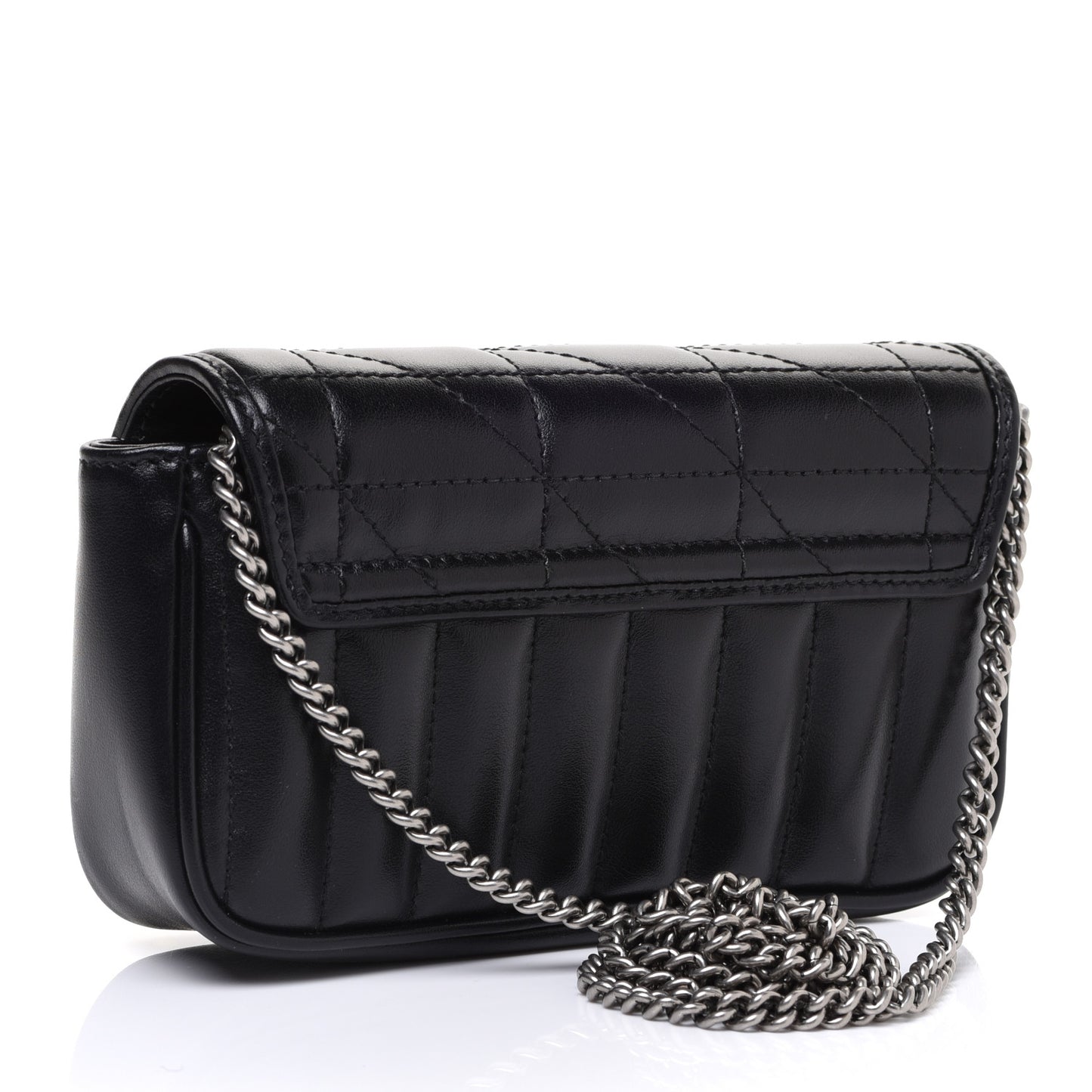 Calfskin Matelasse Aria Super Mini GG Marmont Shoulder Bag Black