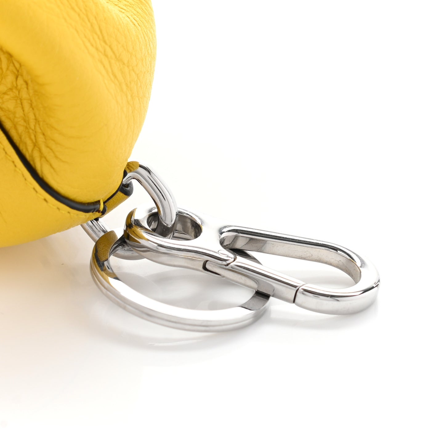 Calfskin Elephant Coin Purse Bag Charm Key Holder Yellow