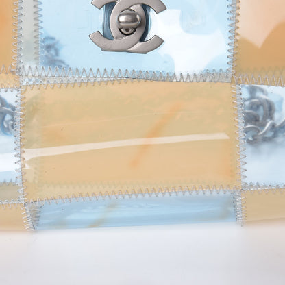 Chanel PVC Stitched Flap Beige Light Blue 6 of 15