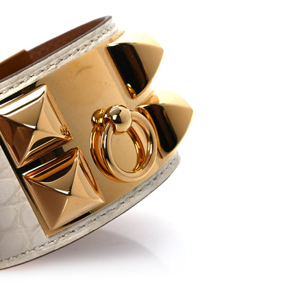 Hermes Matte Alligator Collier de Chien CDC Bracelet T1 Nata 8 of 9