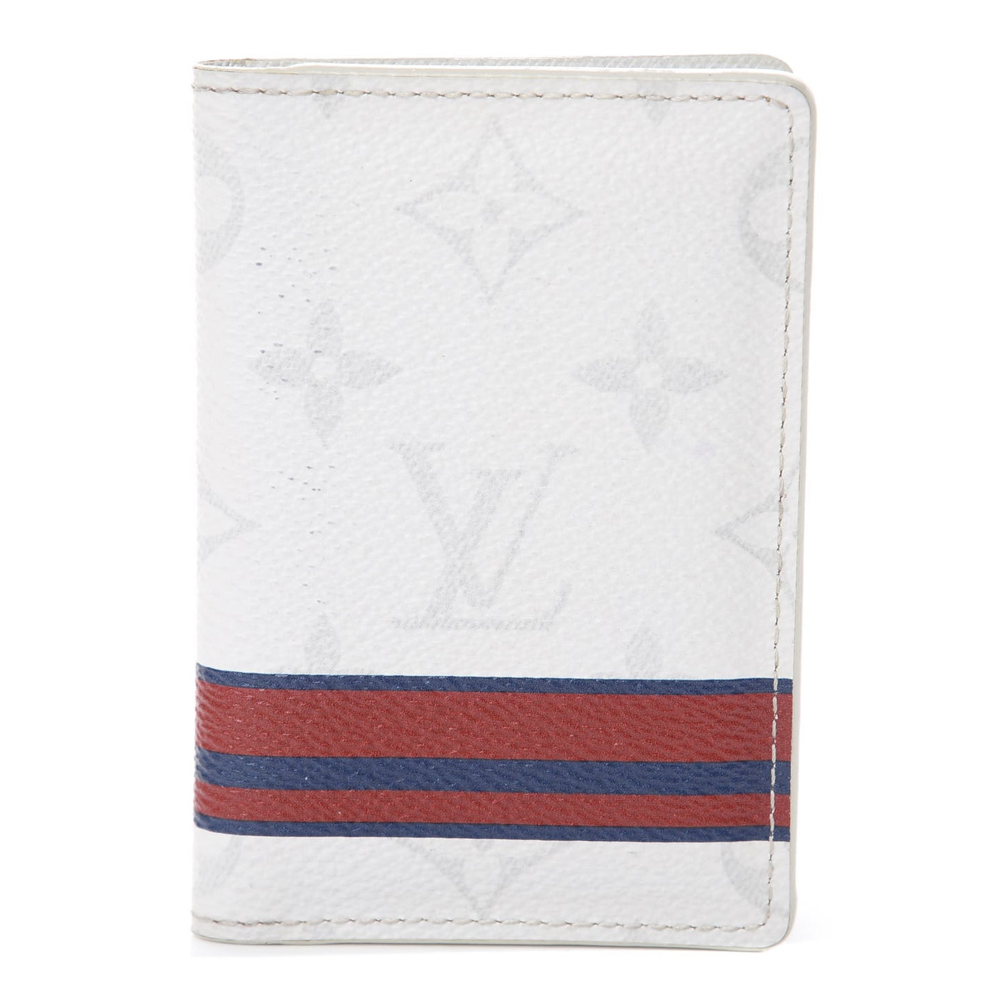 Monogram Stripes Pocket Organizer NM White