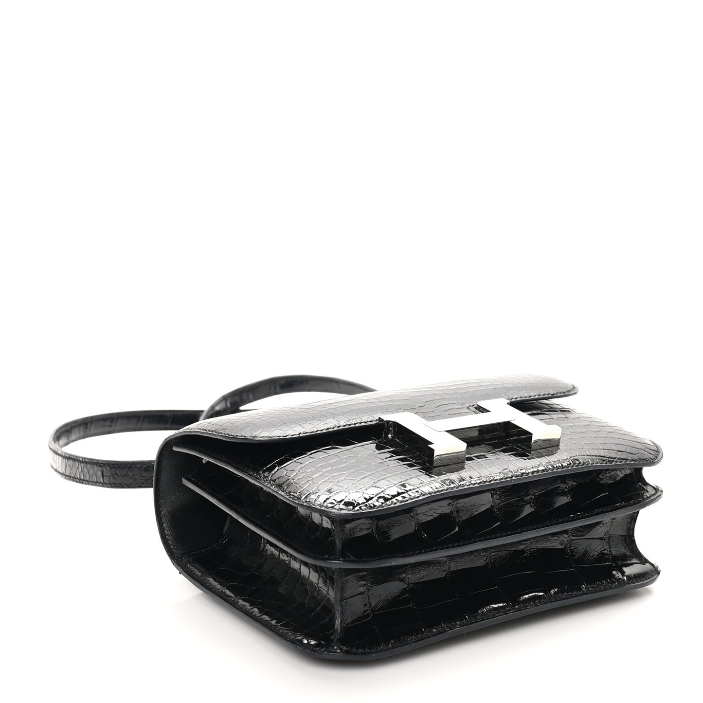 Shiny Alligator Constance 18 Black