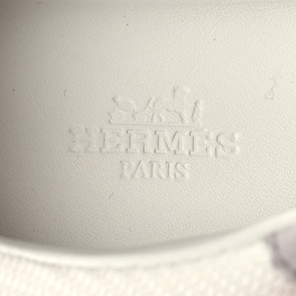 Hermes Technical Canvas Suede Goatskin Bouncing Sneakers 37 White Multicolor 8 of 8