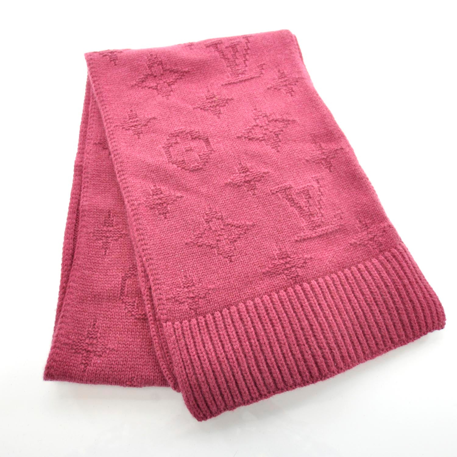 Louis Vuitton Cashmere Monogram Winter Scarf Pink 1 of 3
