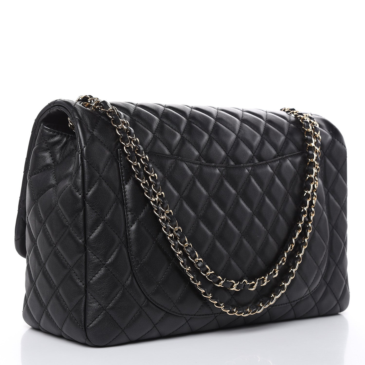 Chanel Metallized Calfskin Quilted Small XXL Travel Flap Bag Black 3 of 10