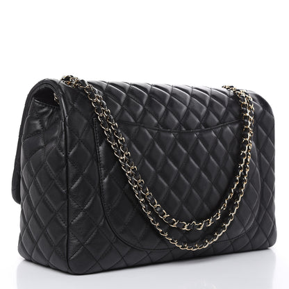 Chanel Metallized Calfskin Quilted Small XXL Travel Flap Bag Black 3 of 10