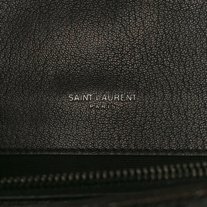 Saint Laurent Sheepskin Matelasse Chevron Monogram Large College Satchel Black 7 of 10