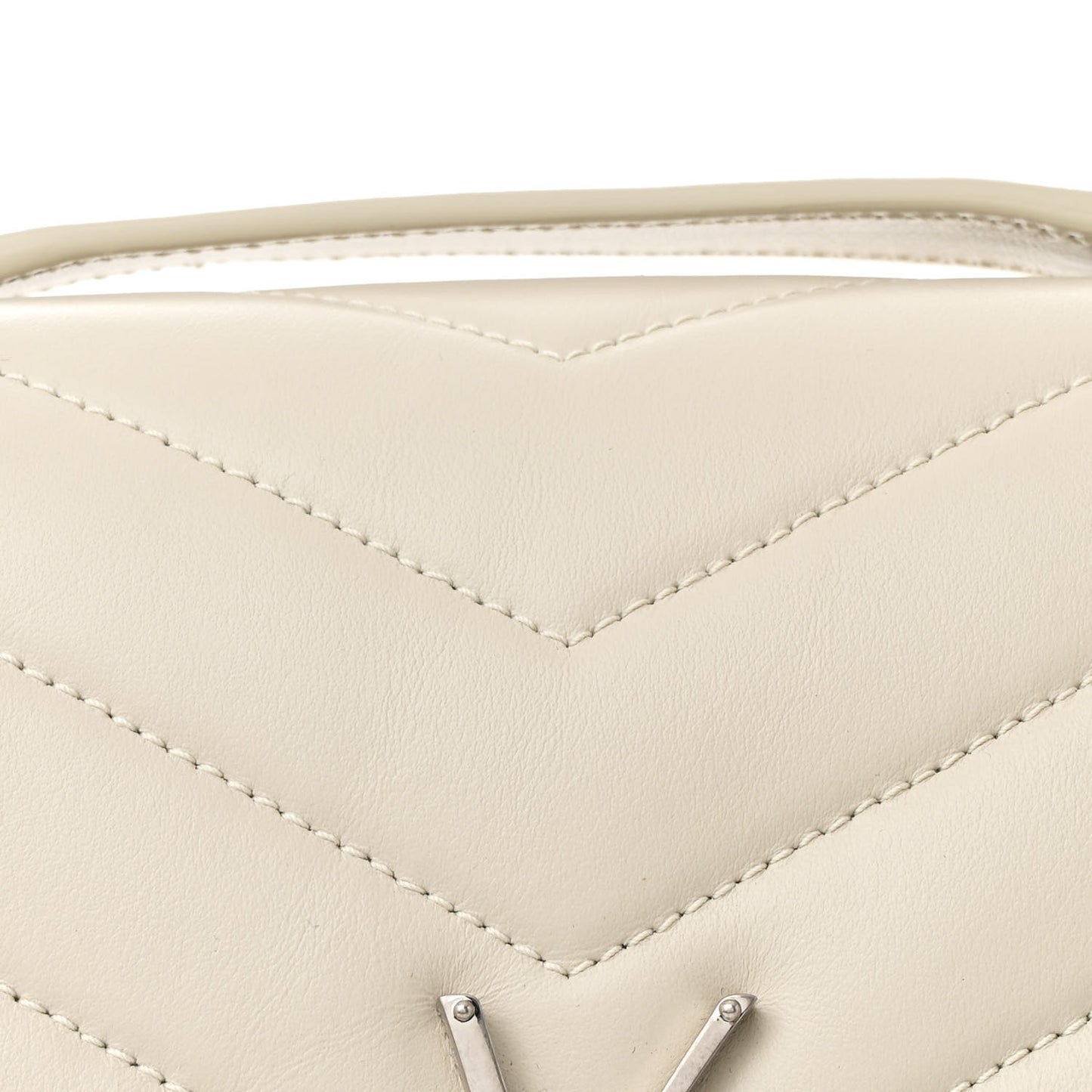 Calfskin Y Quilted Monogram Medium Loulou Chain Satchel Crema Soft