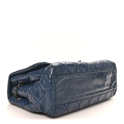 Chanel Glazed Calfskin Quilted Large Coco Soft Flap Navy 4 of 10