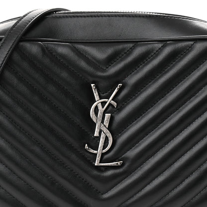 Saint Laurent Calfskin Matelasse Monogram Lou Camera Bag Black 8 of 13