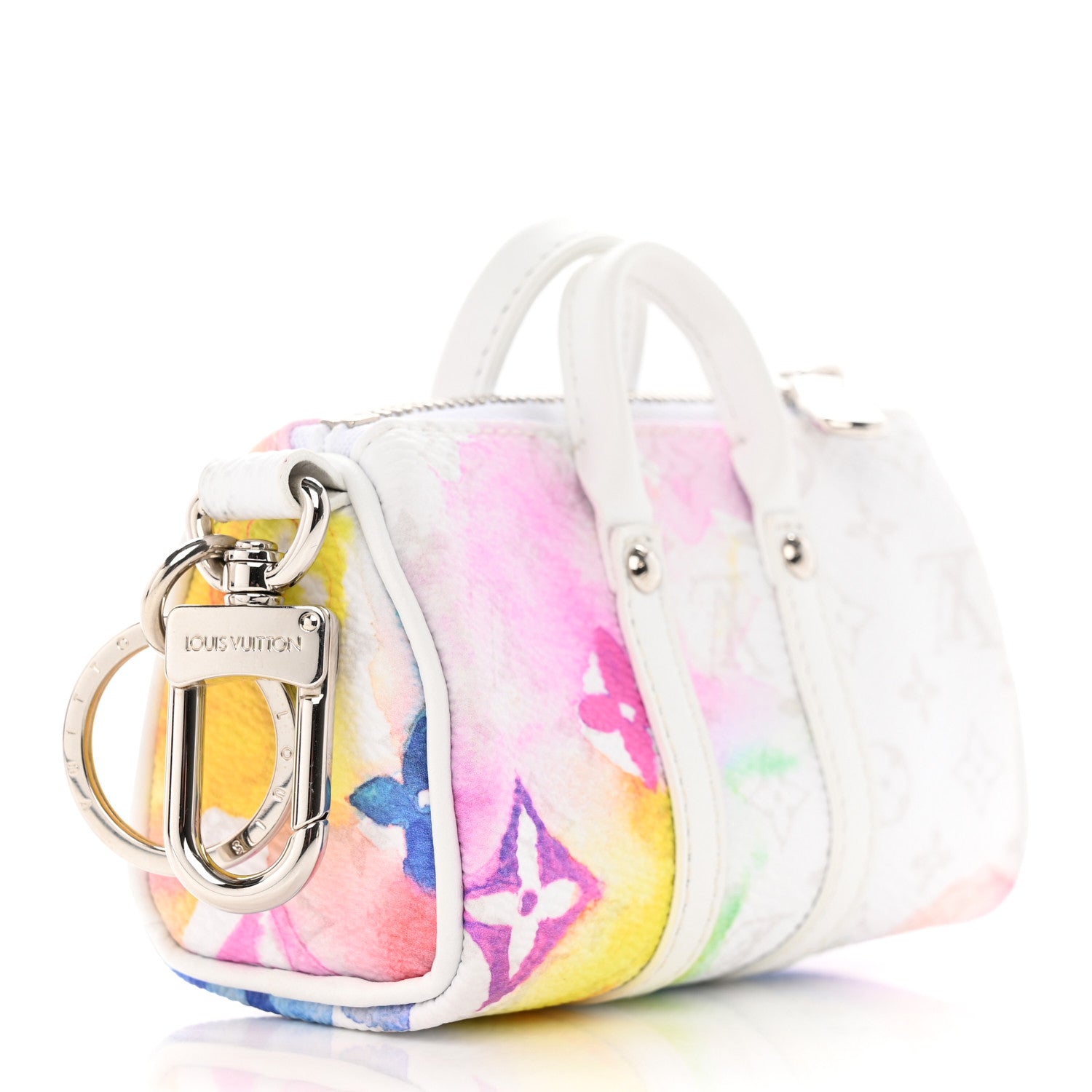 Louis Vuitton Monogram Watercolor Mini Keepall Bag Charm Key Holder Multicolor 2 of 8