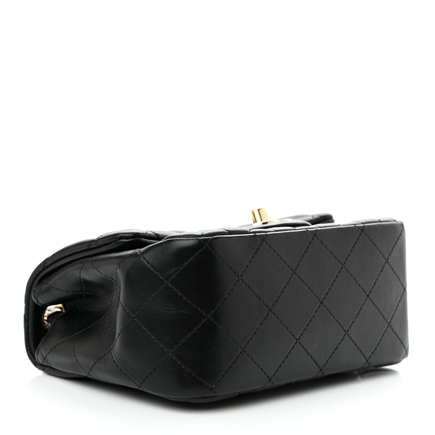 Lambskin Quilted Mini Square Flap Black