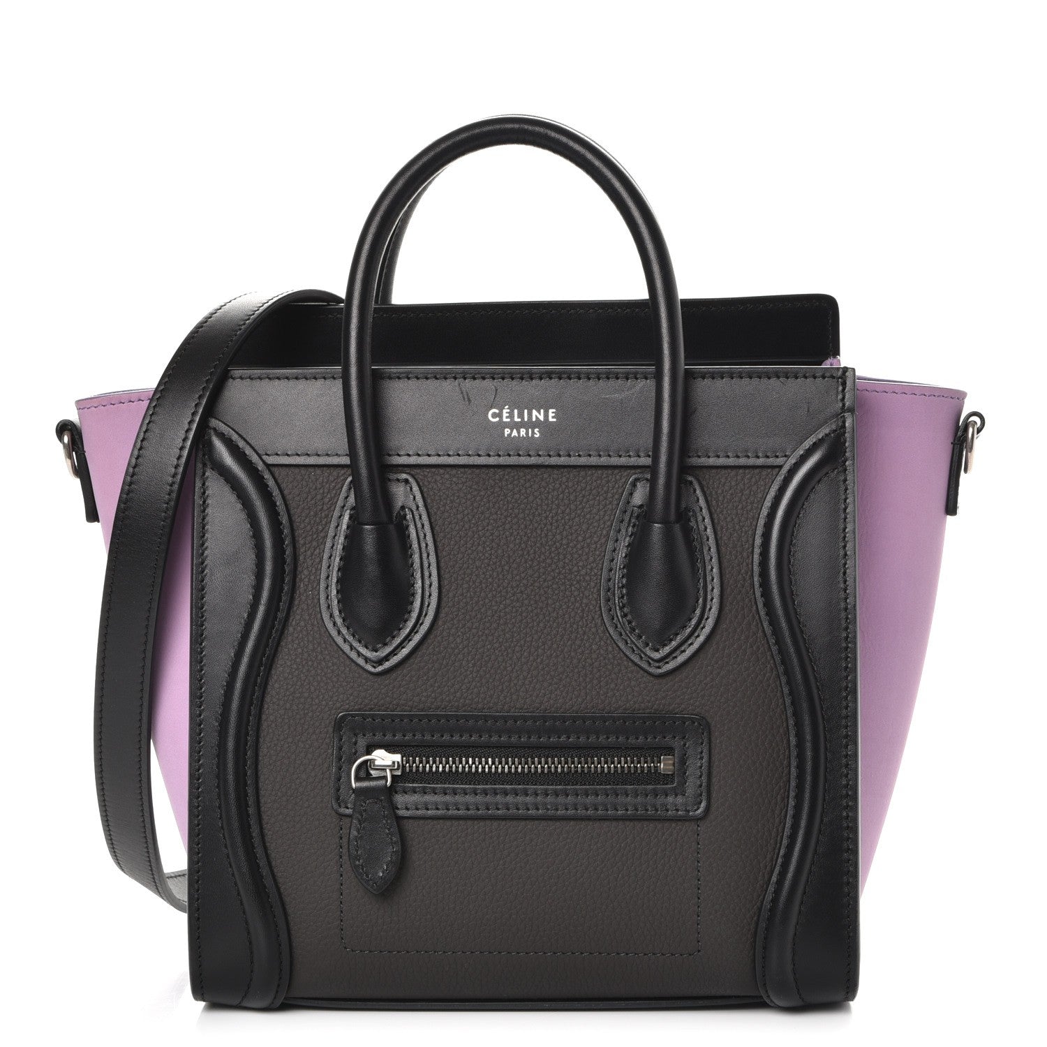 Celine Baby Grained Calfskin Nano Tri-Color Luggage Anthracite 1 of 8