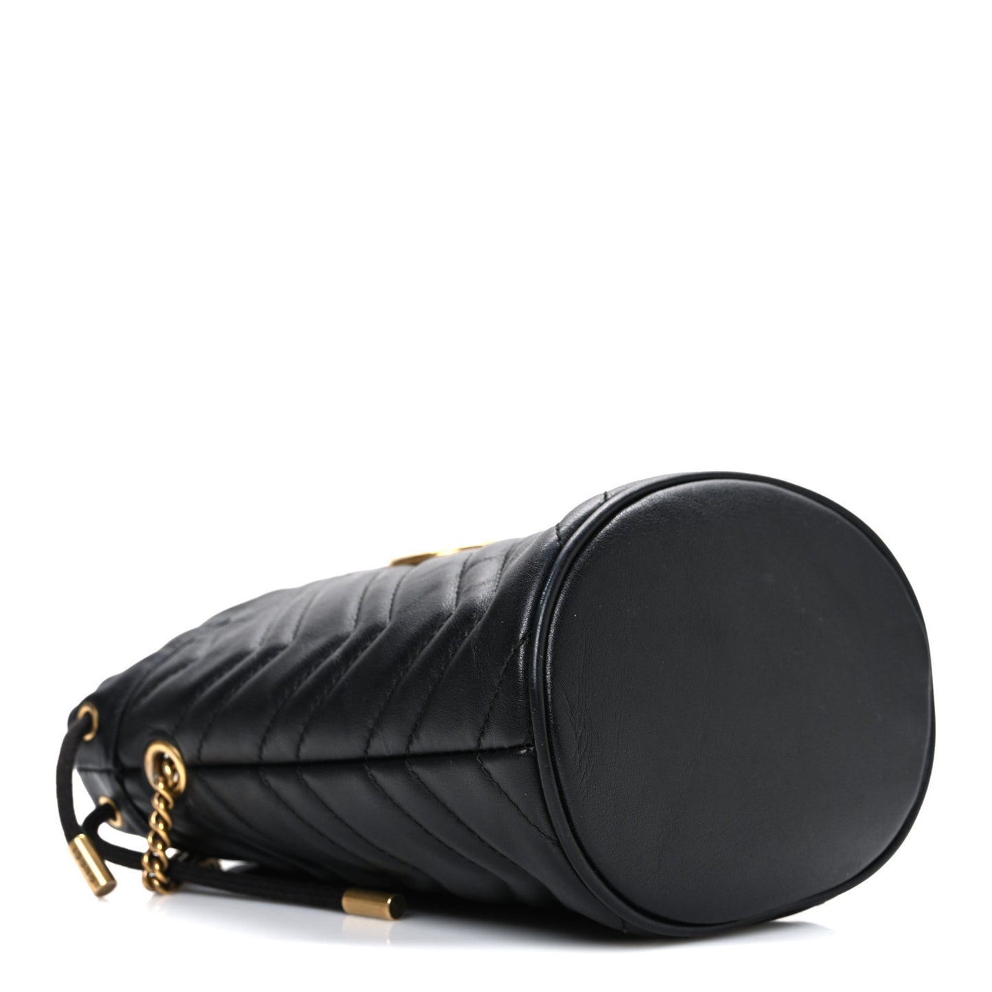 Calfskin Matelasse Mini GG Marmont 2.0 Bucket Bag Black
