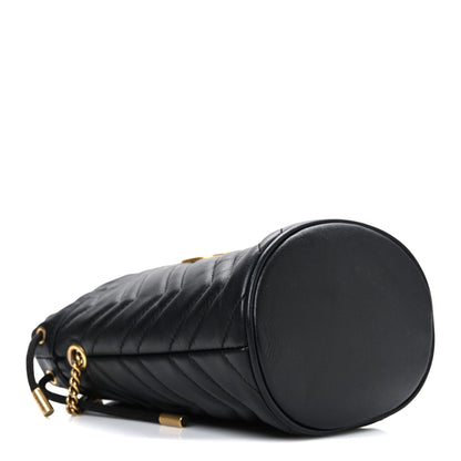 Gucci Calfskin Matelasse Mini GG Marmont 2.0 Bucket Bag Black 4 of 11
