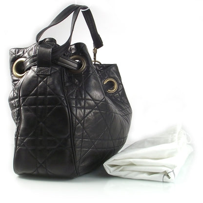 Christian Dior Leather Medium Cannage Tote Black 3 of 9