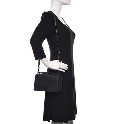 Christian Dior Ultra Matte Calfskin Studded Small Diorama Flap Bag Black 2 of 13