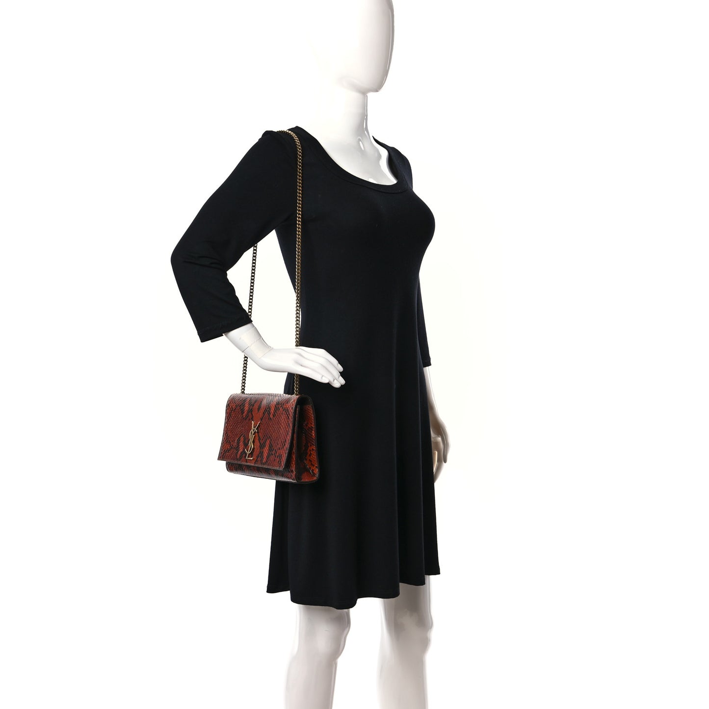 Snakeskin Medium Classic Monogram Kate Satchel Multicolor