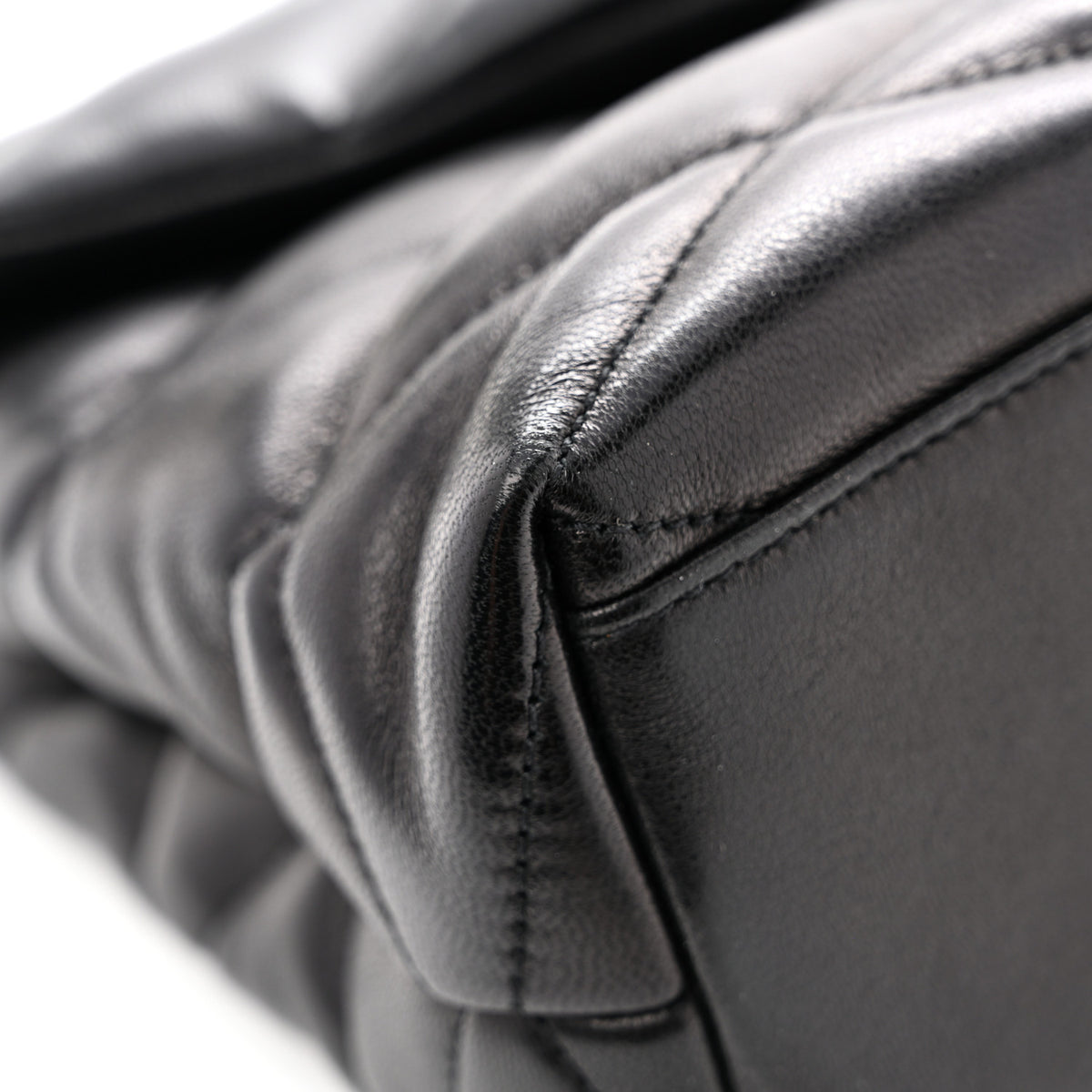 Lambskin Quilted Sade Puffer Envelope Clutch Black