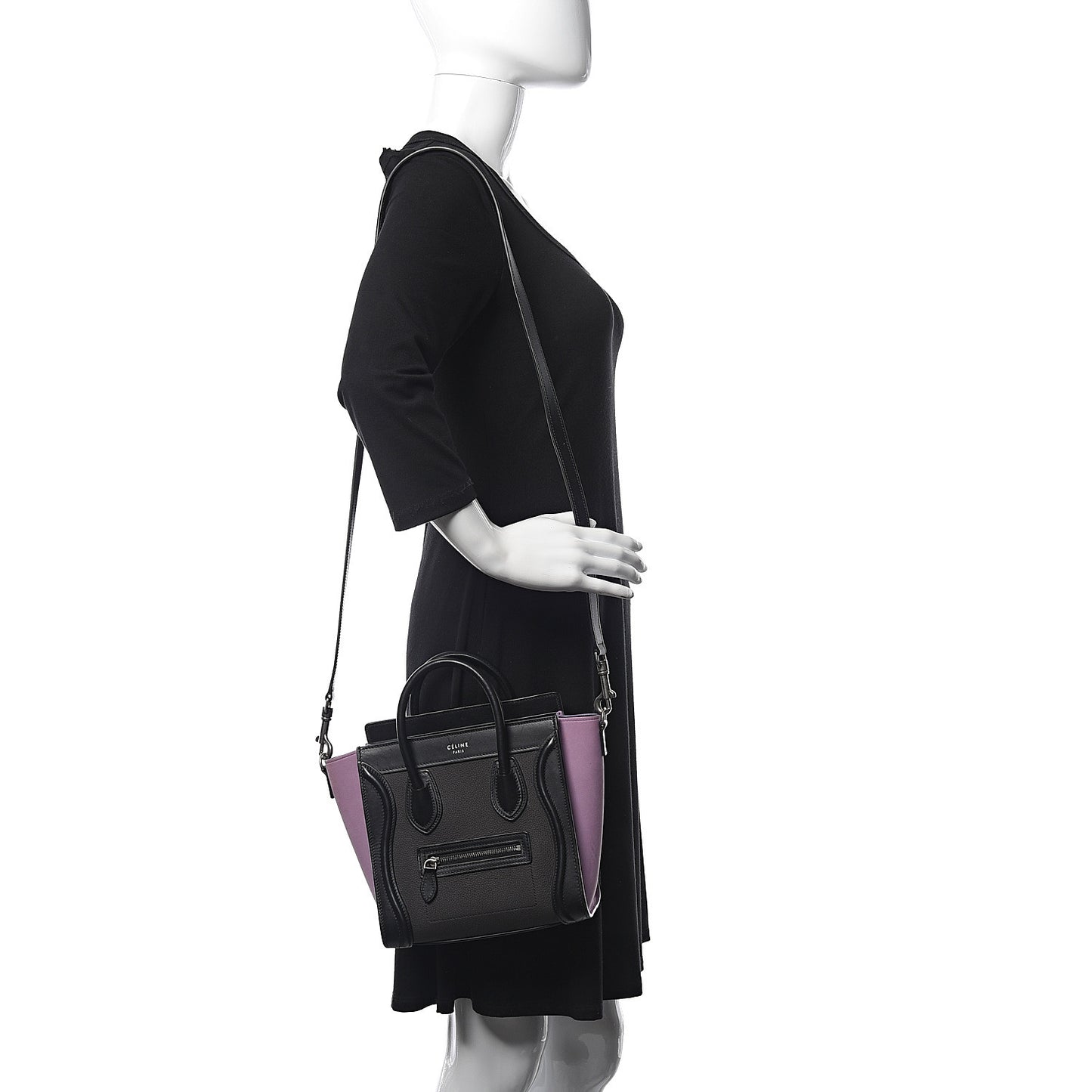 Smooth Drummed Calfskin Tri-color Nano Luggage Anthracite