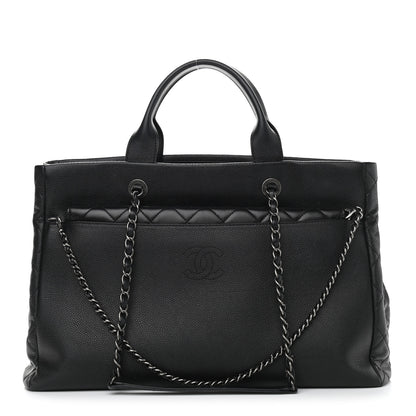 Chanel Caviar Lambskin Quilted Large Coco Break Shopping Bag Black 1 of 13
