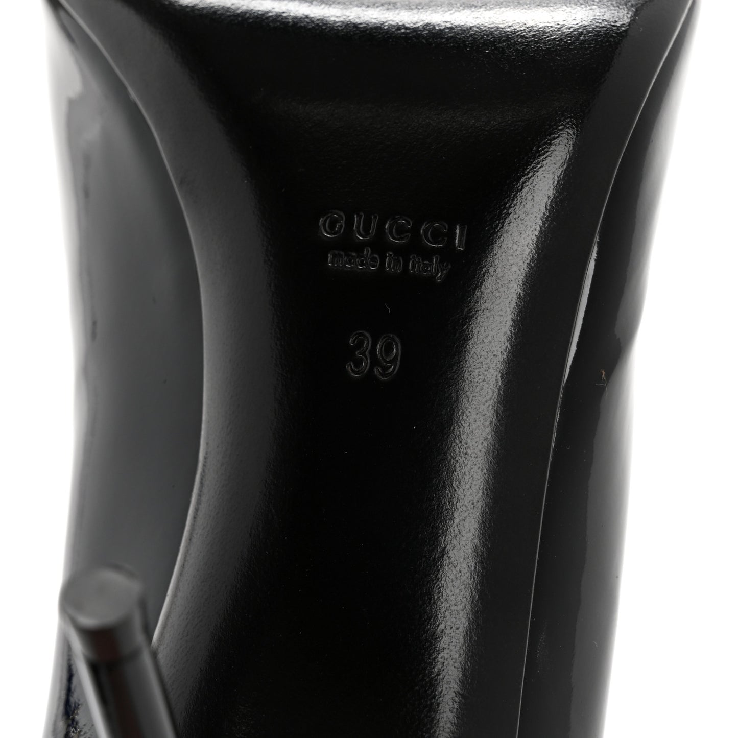 Patent Calfskin Horsebit Pumps 39 Black