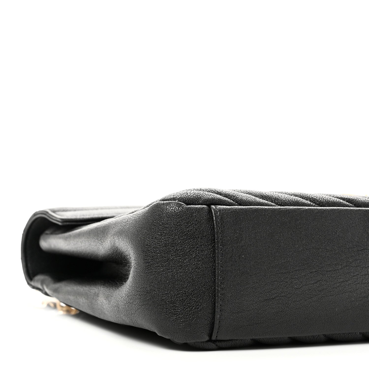 Saint Laurent Sheepskin Matelasse Chevron Monogram Large College Satchel Black 9 of 10