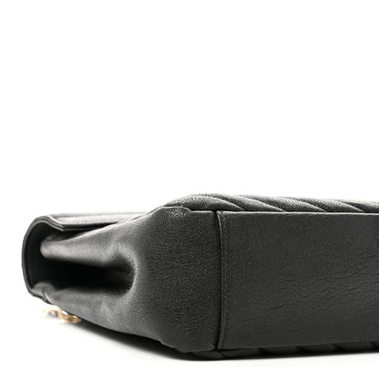 Saint Laurent Sheepskin Matelasse Chevron Monogram Large College Satchel Black 9 of 10