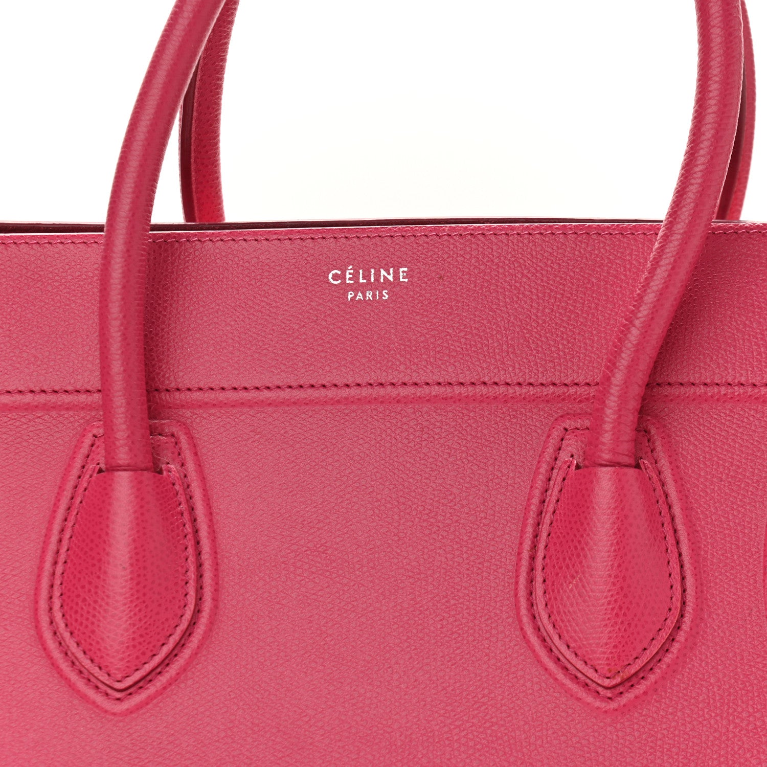 Celine Grained Calfskin Medium Phantom Luggage Fuchsia 8 of 14
